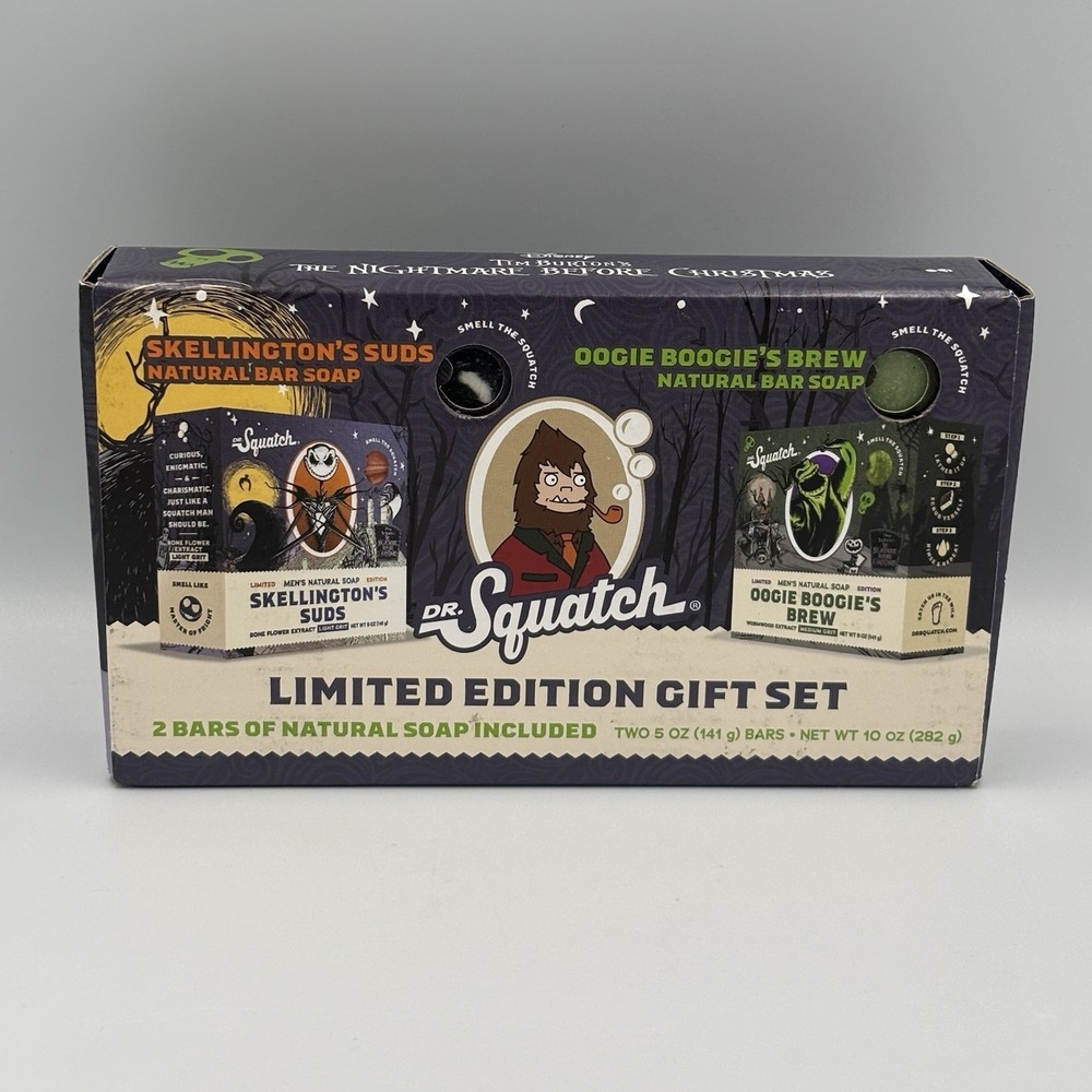 Dr Squatch Nightmare Before Christmas NBC Limited‎ Edition Gift Set 2 5 oz Bars